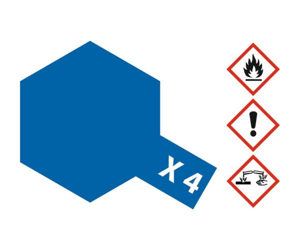 Tamiya X-Acrylfarbe X-4 Blau glänzend Inhalt: 23 ml